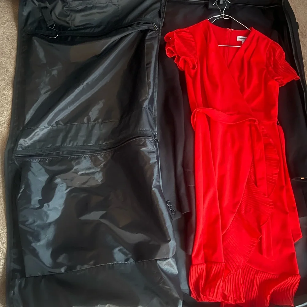 Black Garment bag suitcase travel for dresses or suits